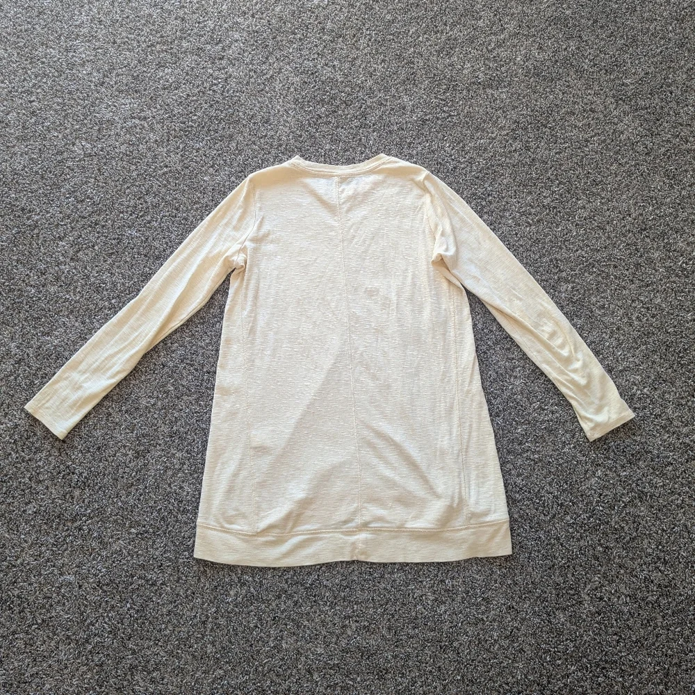 J Jill Pima Elliptical Tunic Shirt 100% Pima Cotton Size XS Light Yellow